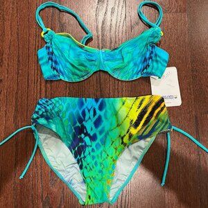 ‼️SALE ‼️ Elegant Sunflair Turquoise Lightness Bikini Set Size 10 NWT